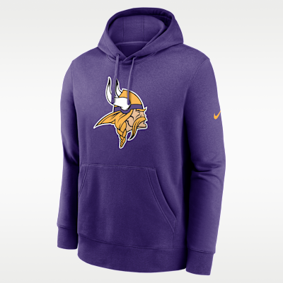 Sudadera con gorro de la NFL Nike sin cierre para hombre Minnesota Vikings Club Logo