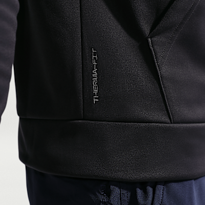 Nike Therma Tam Boy Fermuarlı Therma-FIT Erkek Fitness Üstü görsel 6