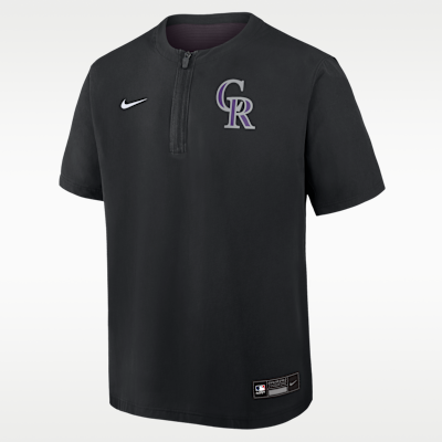 Colorado Rockies Authentic Collection Men's Nike Dri-FIT MLB 1/4-Zip Short-Sleeve Windshirt