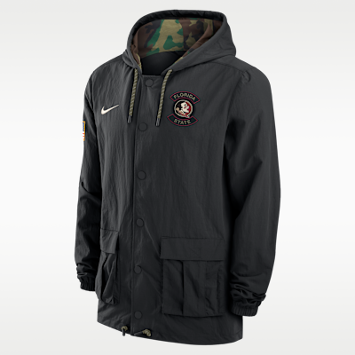 Florida State Men's Nike Full-Snap Hooded Military Jacket