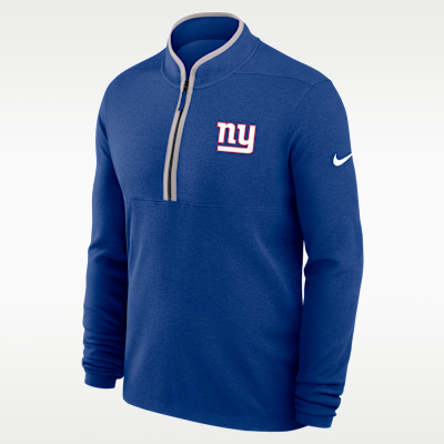 New York Giants Logo Victory Men's Nike Dri-FIT NFL 1/2-Zip Long-Sleeve Top