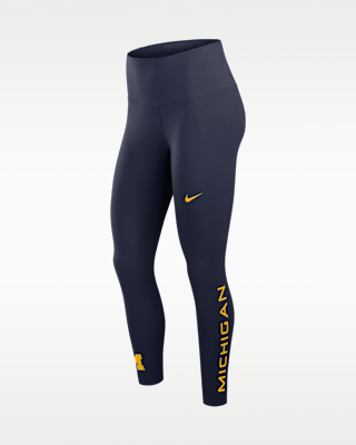 Женские тайтсы Michigan Zenvy Nike Dri-FIT College High Rise 7/8 Leggings