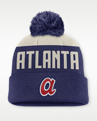 Мужские  Atlanta Braves Cooperstown Peak Nike MLB Cuffed Pom Beanie