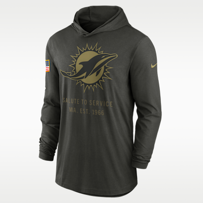 Miami Dolphins Salute to Service Sideline Men’s Nike Dri-FIT NFL Long-Sleeve Hooded Top