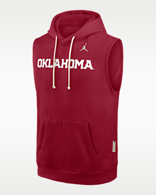 Мужское худи Oklahoma Sideline Jordan Brand Dri-FIT College Sleeveless Pullover Hoodie