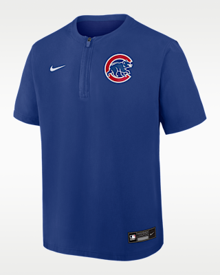 Мужские шорты Chicago Cubs Authentic Collection Nike Dri-FIT MLB 1/4-Zip Short-Sleeve Windshirt