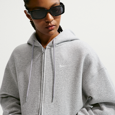 Nike Studio Fleece Orta Kalınlıkta Fermuarlı Oversize Kapüşonlu Kadın Sweatshirt'ü görsel 3