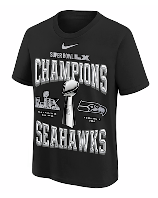 Детская футболка Seattle Seahawks Super Bowl LX Champions Replica Locker Room Big Kids' Nike NFL