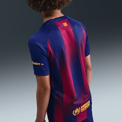 F.C. Barcelona 2025/26 Stadium Home Older Kids' Nike Dri-FIT Football Replica Shirt