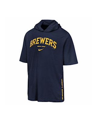 Детская футболка Milwaukee Brewers Big Kids' Nike Dri-FIT MLB Hooded