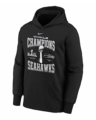 Детское худи Seattle Seahawks Super Bowl LX Champions Trophy Collection Big Kids' Nike NFL Pullover Hoodie