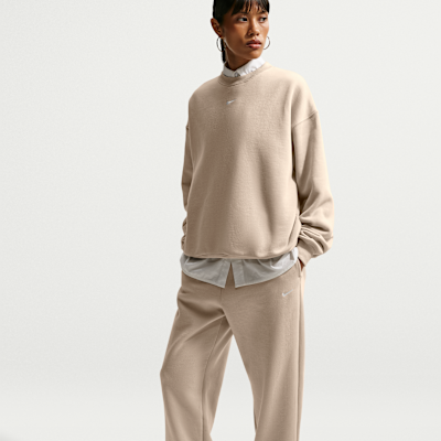 Nike Studio Fleece Orta Kalınlıkta Yüksek Belli Oversize Dar Paça Kadın Eşofman Altı görsel 4