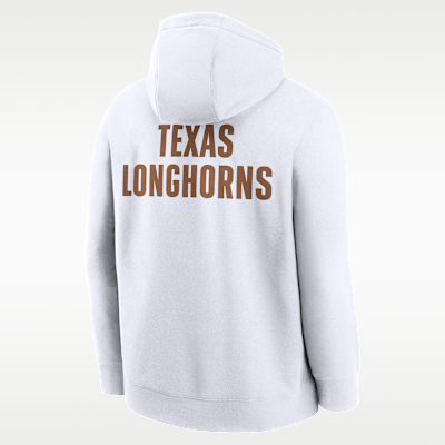 Sudadera con gorro sin cierre universitaria Nike para hombre Texas Club Basketball 2-Hit