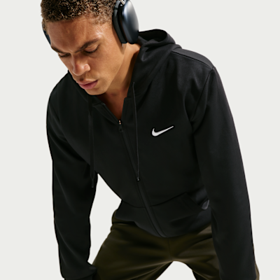 Nike Flex Dri-FIT UV Korumalı Fleece Tam Boy Fermuarlı Erkek Kapüşonlu Üst görsel 3