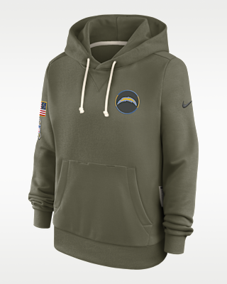 Женское худи Los Angeles Chargers Salute to Service Sideline Nike Dri-FIT NFL Pullover Hoodie
