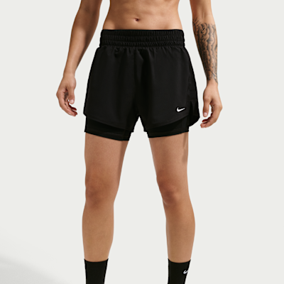 Nike One Dri-FIT Yüksek Belli 8 cm 2'si 1 Arada Kadın Şortu görsel 2
