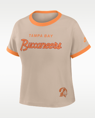 Женская футболка Tampa Bay Buccaneers Rewind Ringer Mod Nike NFL Cropped