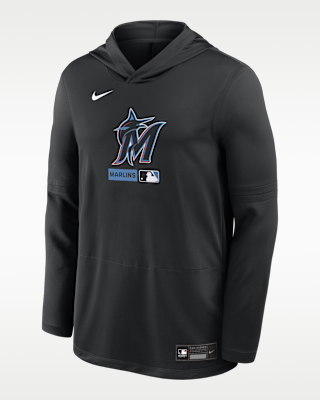 Мужские  Miami Marlins Authentic Collection Nike Dri-FIT MLB Long-Sleeve Hooded Top