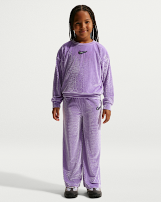Детские Nike Little Kids' Swoosh Sparkle 2-Piece Velvet Pants Set