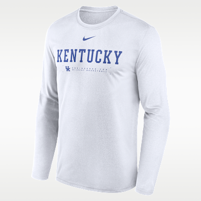 Playera universitaria de manga larga Nike Dri-FIT para hombre Kentucky Courtside Basketball Shootaround Legend