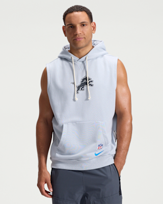Мужское худи Detroit Lions Rivalries Collection Sideline Nike Dri-FIT NFL Sleeveless Pullover Hoodie