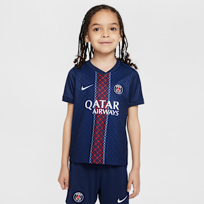 Paris Saint-Germain 2025/26 Stadium Home Younger Kids' Nike Football Replica 3-Piece Kit