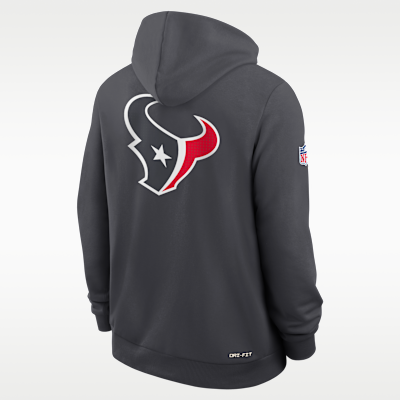 Sudadera con gorro Nike Dri-FIT de la NFL de cierre completo para hombre Houston Texans Utility Player Sideline