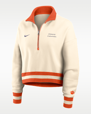 Женские  Clemson Legacy Nike College Cropped 1/4-Zip Crew