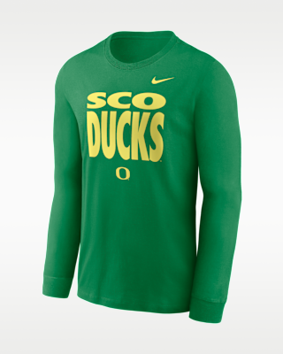 Мужская футболка Oregon Sideline Slogan Nike Dri-FIT College Long-Sleeve