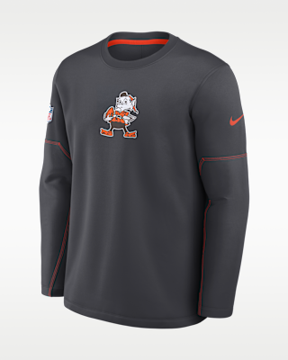 Мужская футболка Cleveland Browns Sideline Coaches Nike Therma-FIT NFL Long-Sleeve