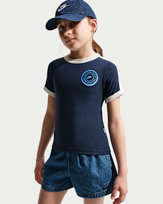 Детские шорты Nike Sportswear Big Kids' (Girls') Short-Sleeve Rib Top