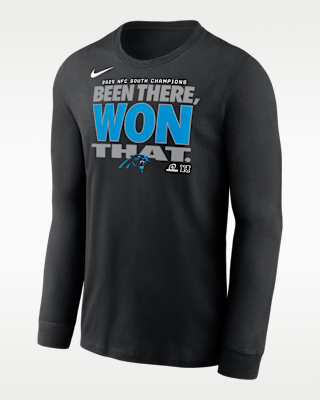 Carolina Panthers 2025 NFC South Champions Trophy Collection Men's Nike NFL Long-Sleeve T-Shirt