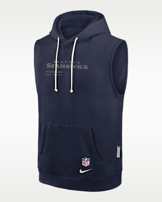 Мужское худи Seattle Seahawks Sideline Nike Dri-FIT NFL Sleeveless Pullover Hoodie