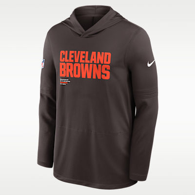 Cleveland Browns Pure Fury Sideline Men's Nike Dri-FIT NFL Long-Sleeve Hooded Top