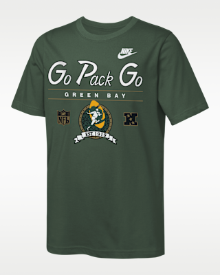 Детская футболка Green Bay Packers Rewind Hometown Slub Big Kids' Nike Dri-FIT NFL