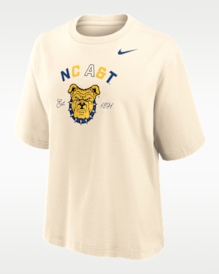 Женская футболка Nike College (North Carolina A&T University) Boxy Cotton