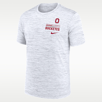 Playera universitaria Nike Dri-FIT para hombre Ohio State Campus Chest Stack Velocity
