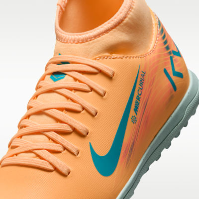 Tacos de fútbol TF high para niños talla grande Nike Jr. Mercurial Superfly 10 Club "Kylian Mbappé"