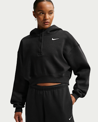 Женское худи Nike Sportswear Phoenix Fleece Oversized Cropped Henley Hoodie