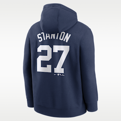 Sudadera con gorro sin cierre Nike de la MLB para hombre Giancarlo Stanton New York Yankees Club