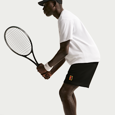 NikeCourt Heritage Dri-FIT Fleece Erkek Tenis Şortu görsel 4