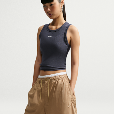 Nike Sportswear Sıkı Kesim Fitilli Kadın Atleti görsel 3