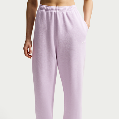 Nike Studio Fleece Orta Kalınlıkta Yüksek Belli Oversize Dar Paça Kadın Eşofman Altı görsel 2