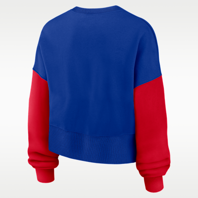 Sudadera de cuello redondo sin cierre Nike de la NFL para mujer Buffalo Bills