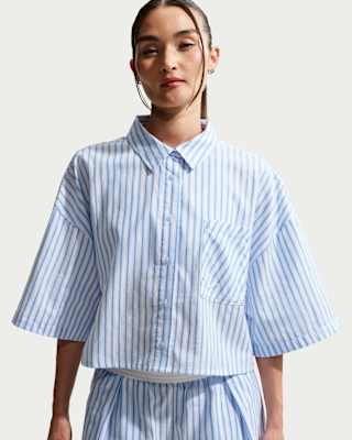 Женские  Nike Sportswear Chill Poplin Oversized Striped Top