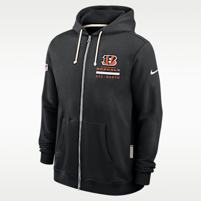 Sudadera con gorro Nike Dri-FIT de la NFL de cierre completo para hombre Cincinnati Bengals Utility Player Sideline