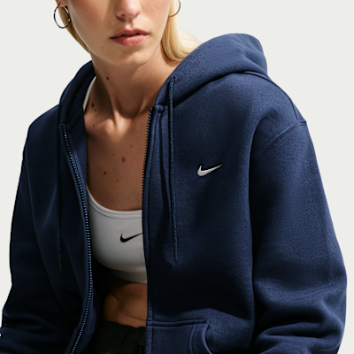 Nike Studio Fleece Orta Kalınlıkta Fermuarlı Kapüşonlu Kadın Sweatshirt'ü görsel 3