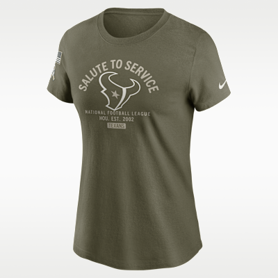 Playera Nike de la NFL para mujer Houston Texans Salute to Service Sideline