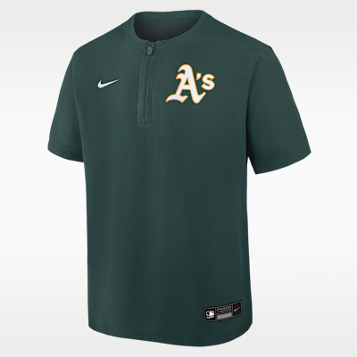 Athletics Authentic Collection Men's Nike Dri-FIT MLB 1/4-Zip Short-Sleeve Windshirt