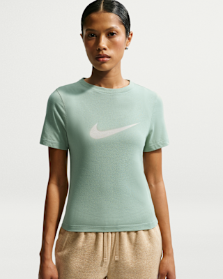 Женские шорты Nike Sportswear Slim Short-Sleeve Burnout Logo Top